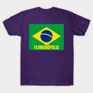 Florianópolis City in Brazilian Flag T-Shirt